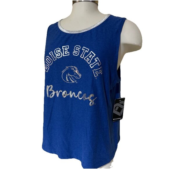 NEW Boise State BSU Broncos Colosseum Cutout Shimmer Tank Top Shirt Women's M - Picture 3 of 8